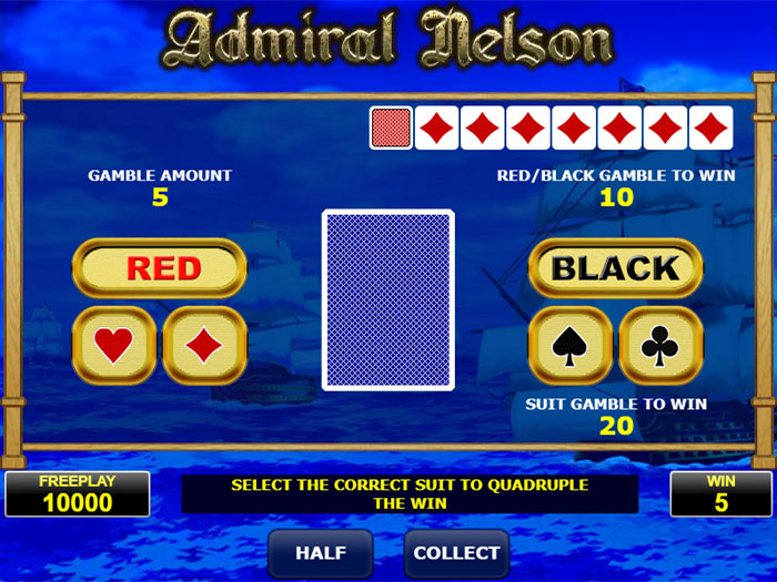 Admiral nelson paytable